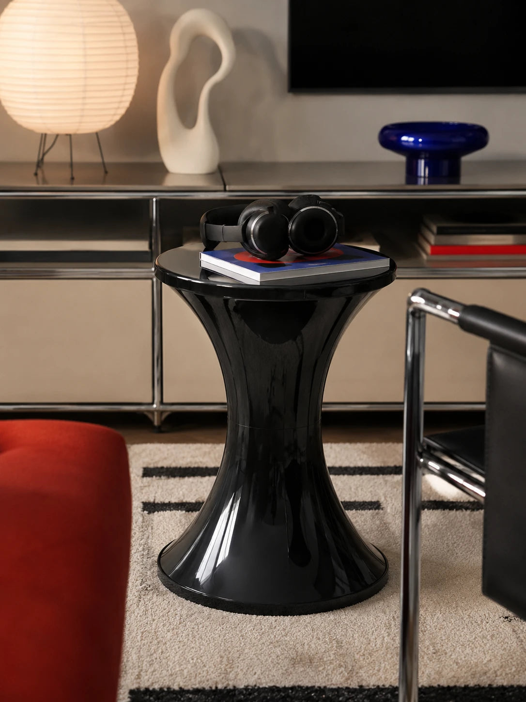 Hourglass Storage Stool — Sculptural Accent Furniture