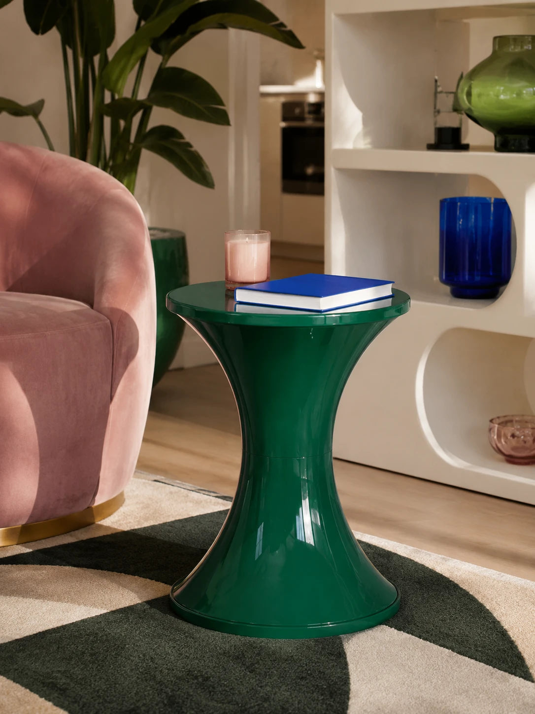 Hourglass Storage Stool — Sculptural Accent Furniture