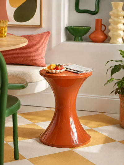 Hourglass Storage Stool — Sculptural Accent Furniture