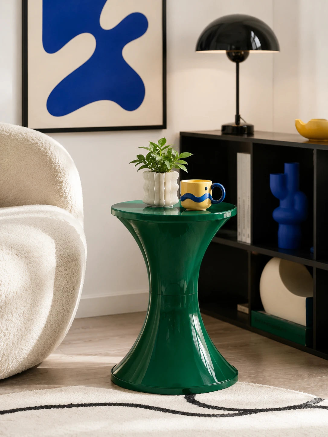Hourglass Storage Stool — Sculptural Accent Furniture