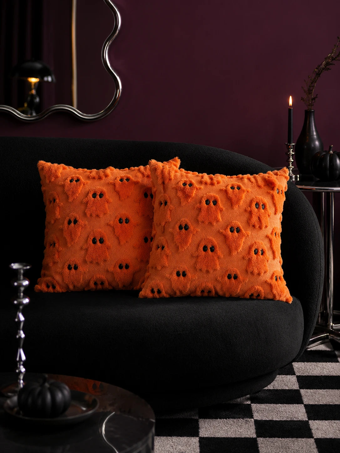 Ghost Plush Halloween Throw Pillow Covers