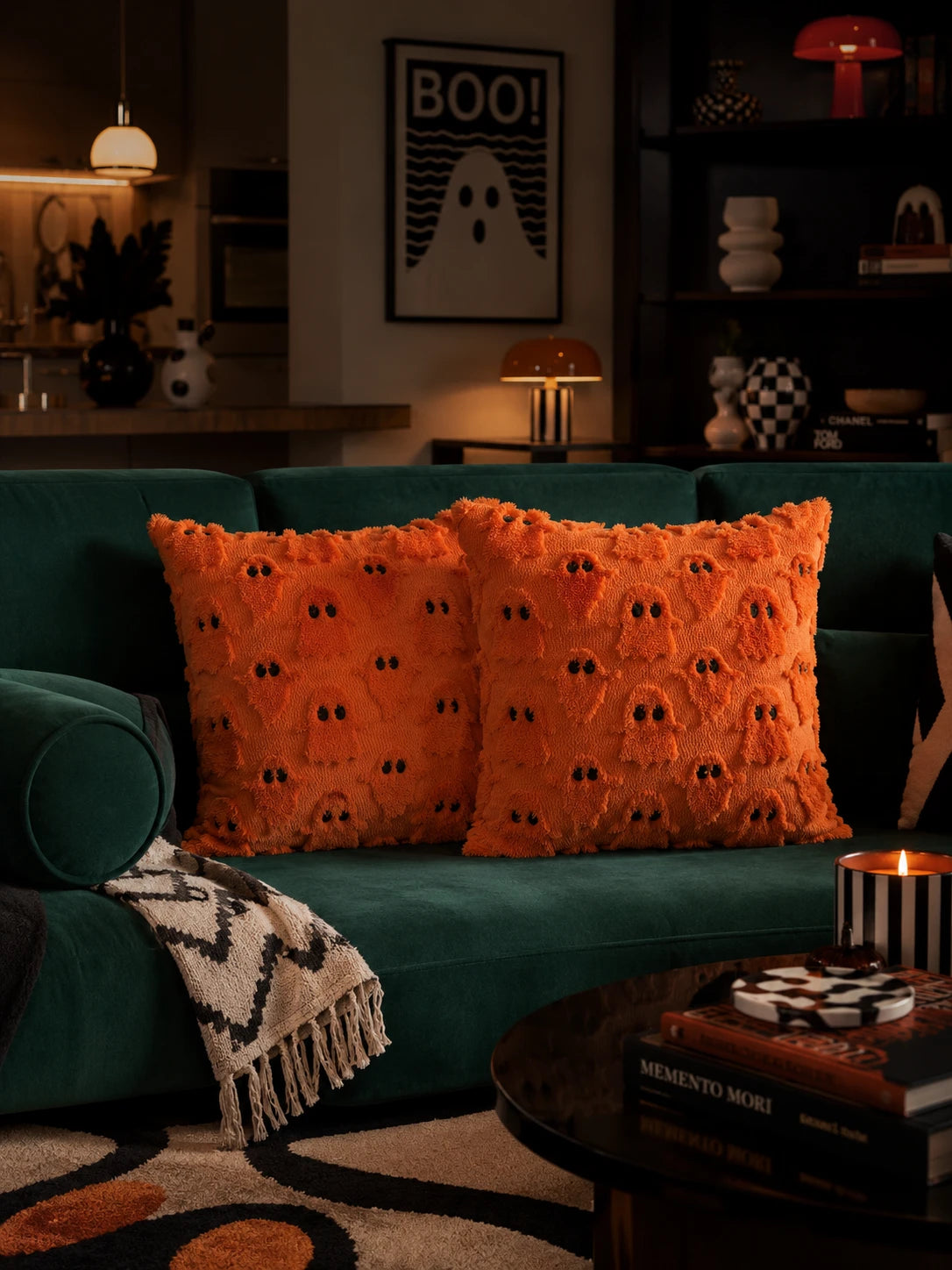 Ghost Plush Halloween Throw Pillow Covers