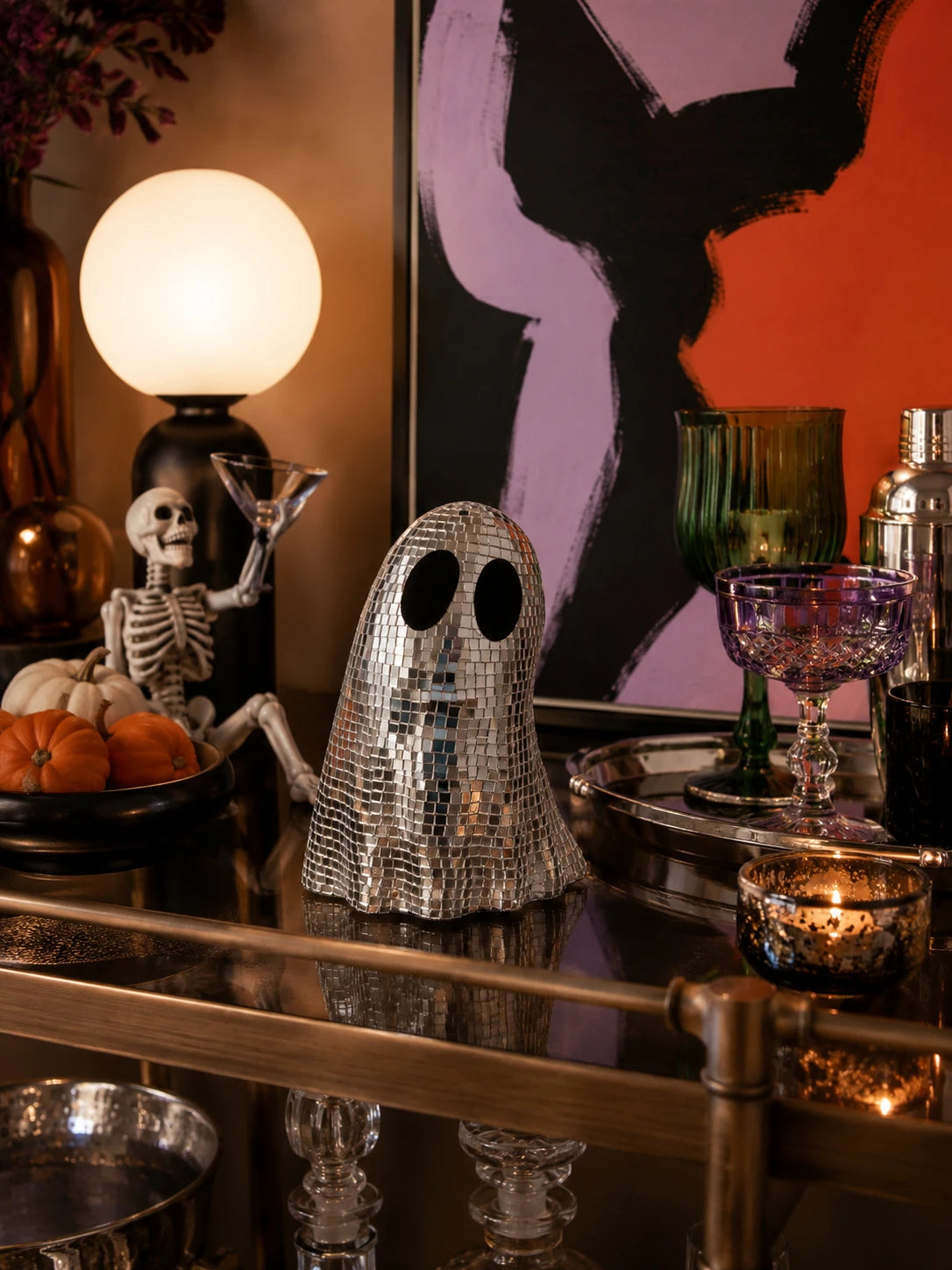 Disco Ghost Mirror Ornament
