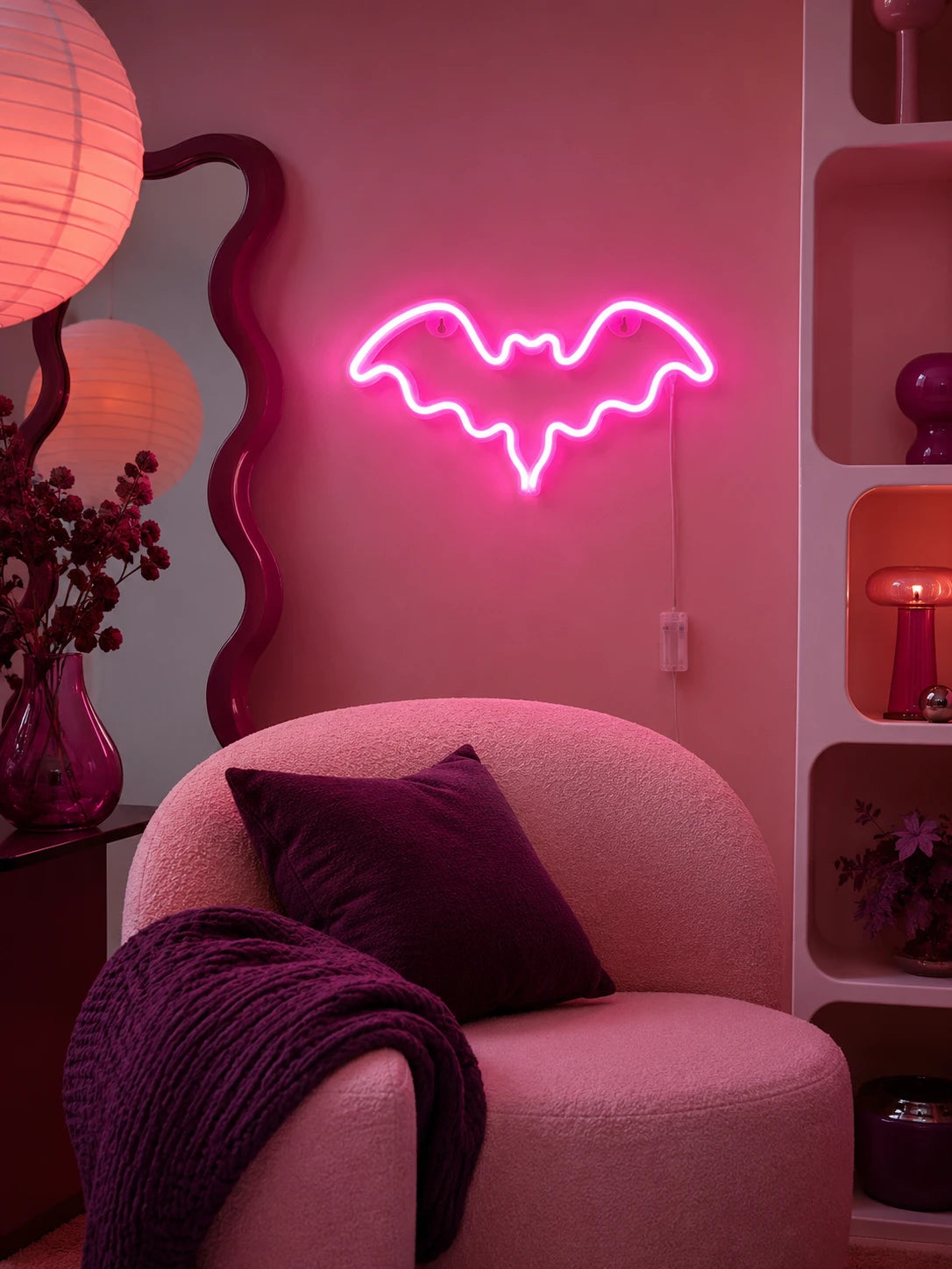 Halloween Bat Neon Wall Light
