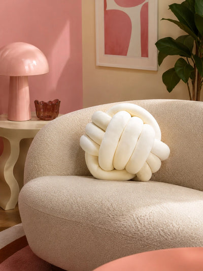 Knotted Ball Throw Pillow: Soft Sculptural Decor