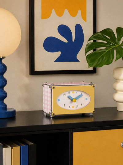 Eclectic Industrial Acrylic Desk Clock — Vibrant Color Series