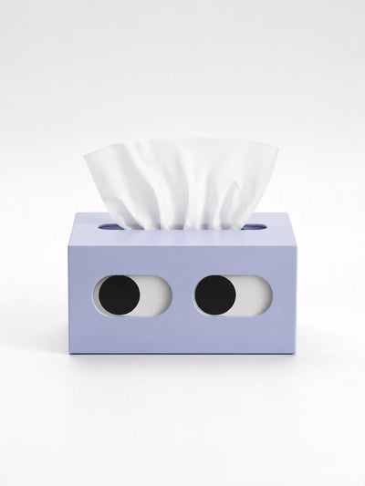 Cartoon Face Tissue Box Cover: Dopamine Decor Sculptural Statement
