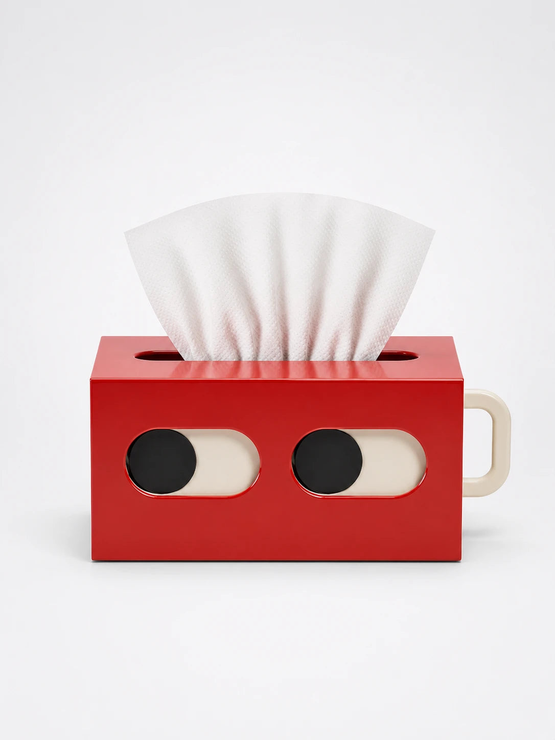 Cartoon Face Tissue Box Cover: Dopamine Decor Sculptural Statement