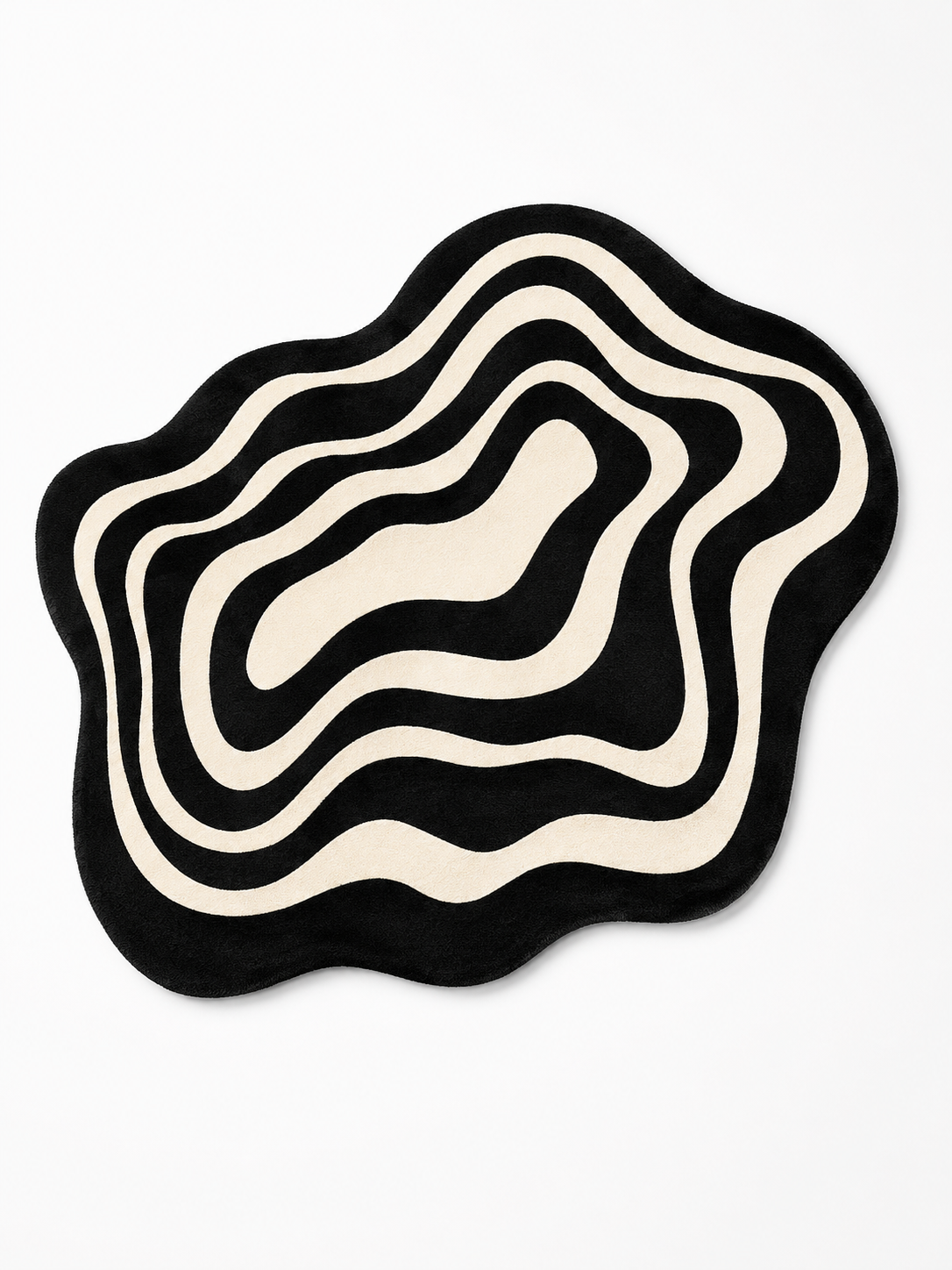Wavy Ripple Floor Mat - Playful Optical Illusion Bath Rug — Retro Radius