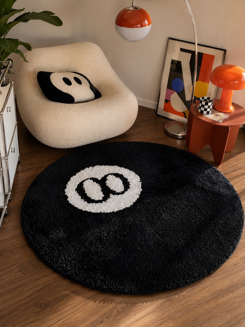 8 Ball Round Acrylic Rug