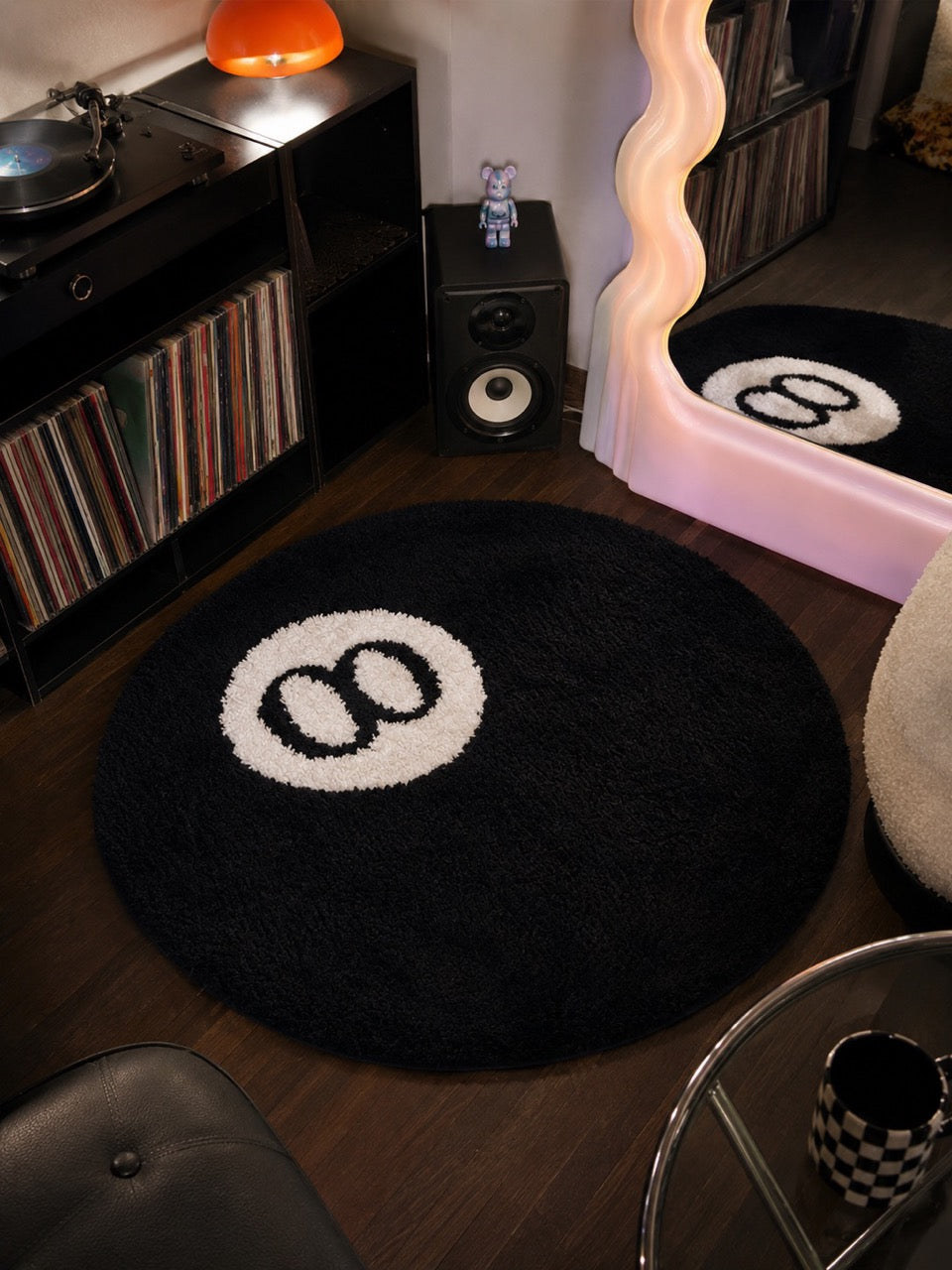 8 Ball Round Acrylic Rug