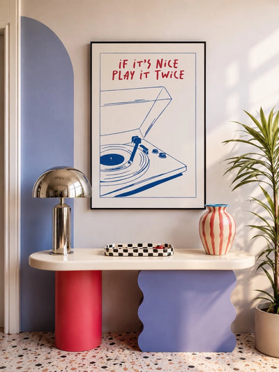 Record Player Graphic Wall Art Poster