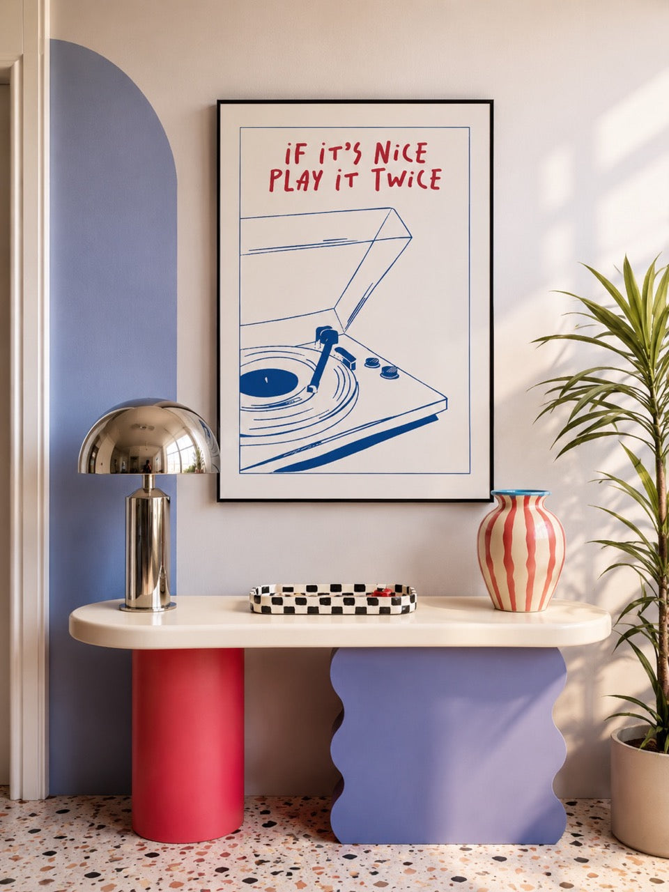 Record Player Graphic Wall Art Poster