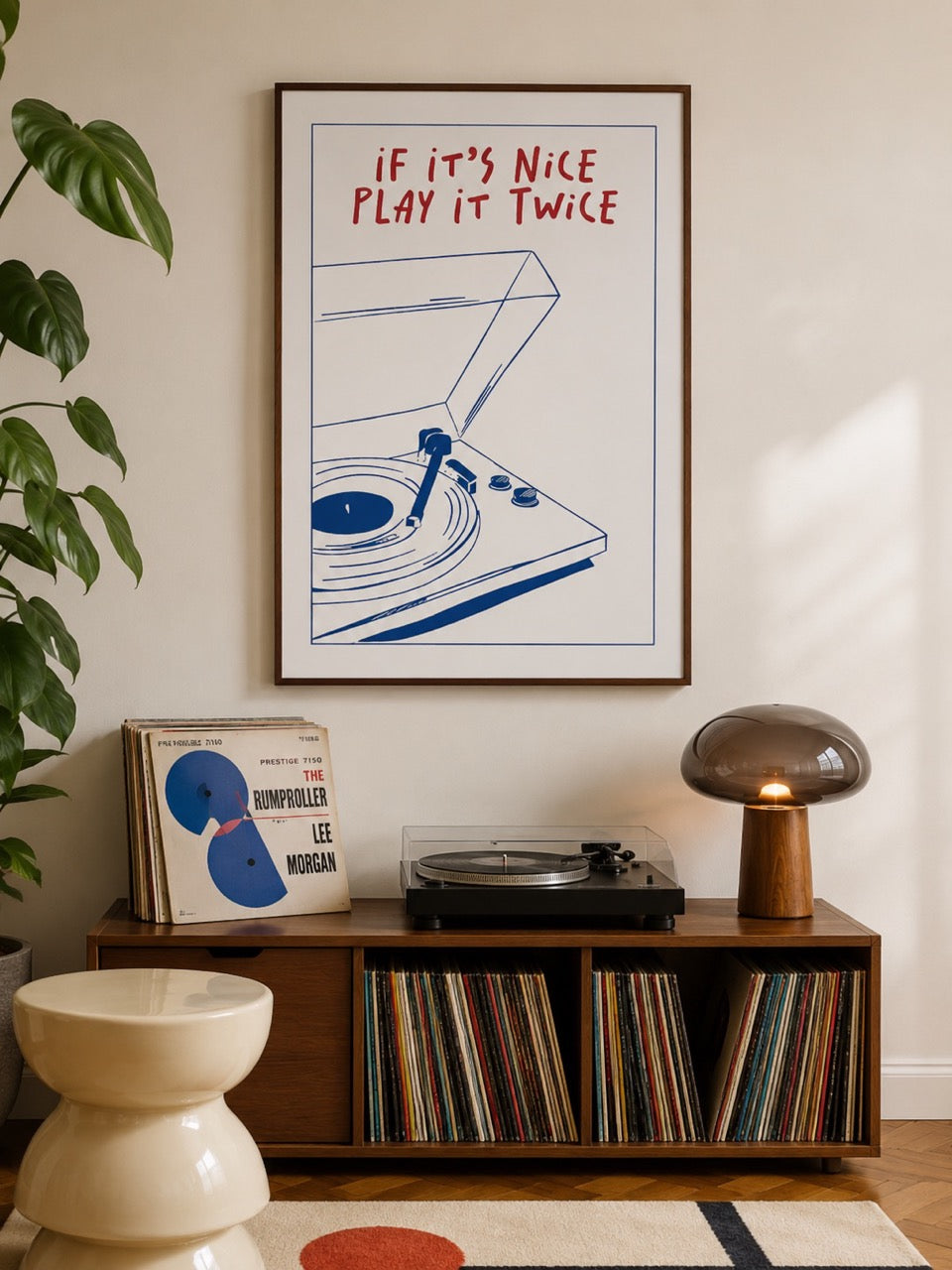 Record Player Graphic Wall Art Poster