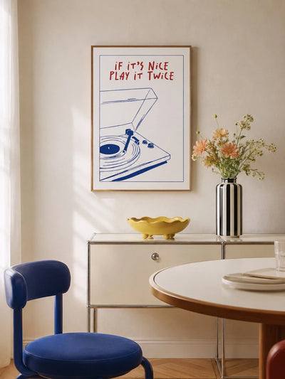 Record Player Graphic Wall Art Poster