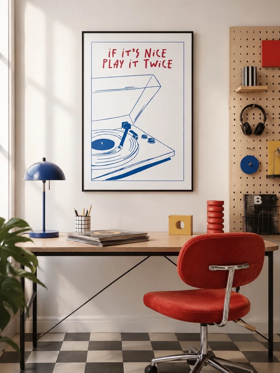Record Player Graphic Wall Art Poster