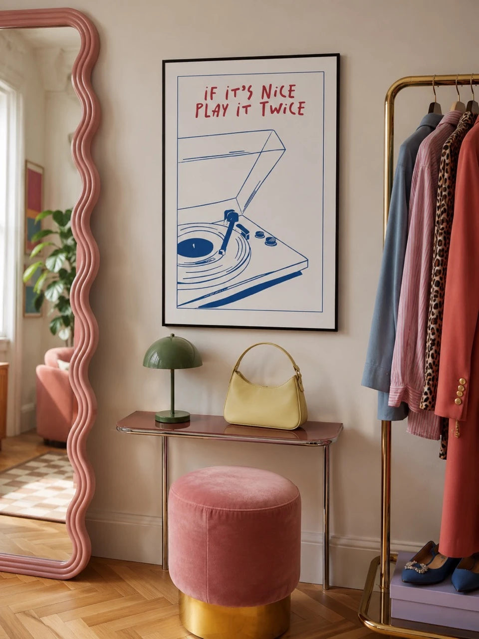 Record Player Graphic Wall Art Poster
