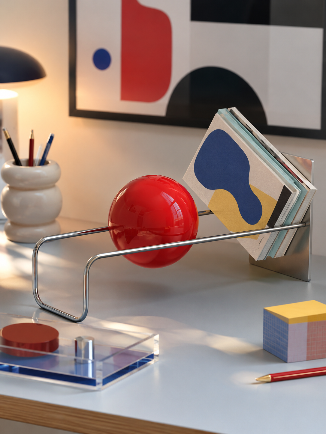 Mid-Century Metal Desktop Bookshelf