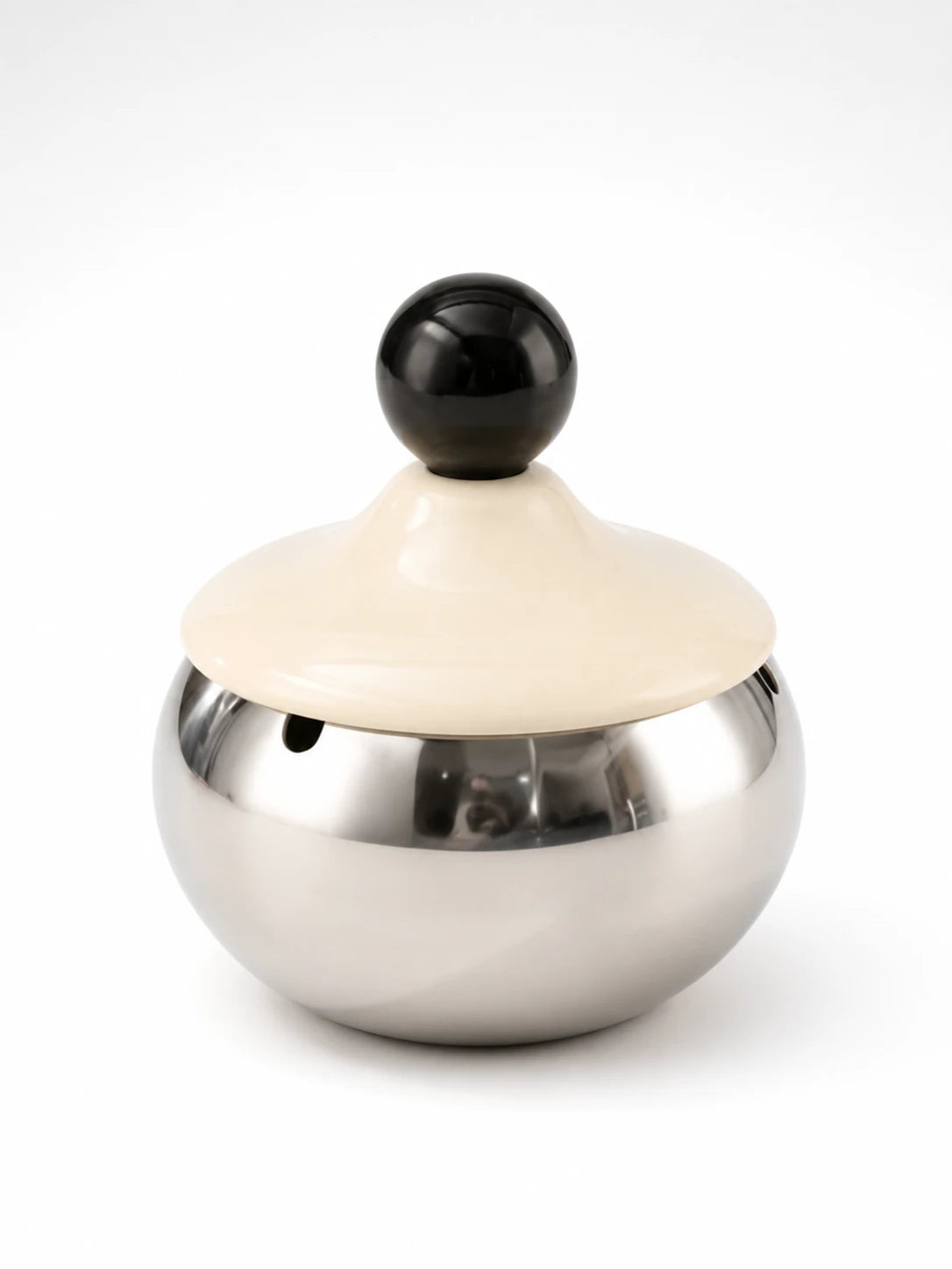 Memphis Style Stainless Steel Ashtray with Lid — Dopamine Decor Statement Piece