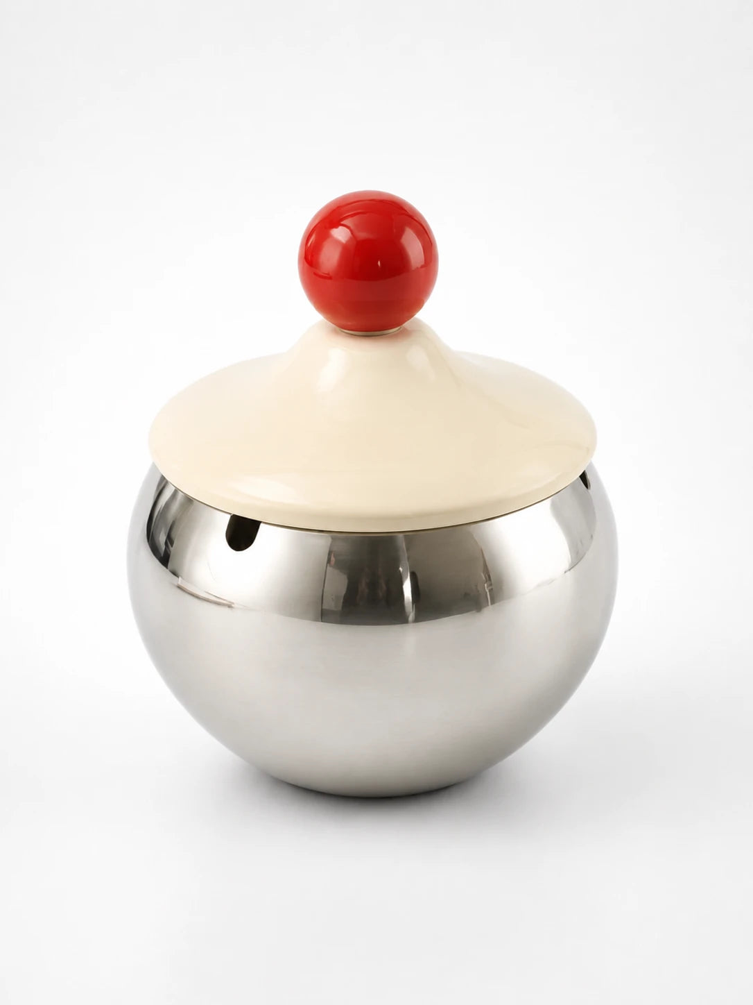 Memphis Style Stainless Steel Ashtray with Lid — Dopamine Decor Statement Piece
