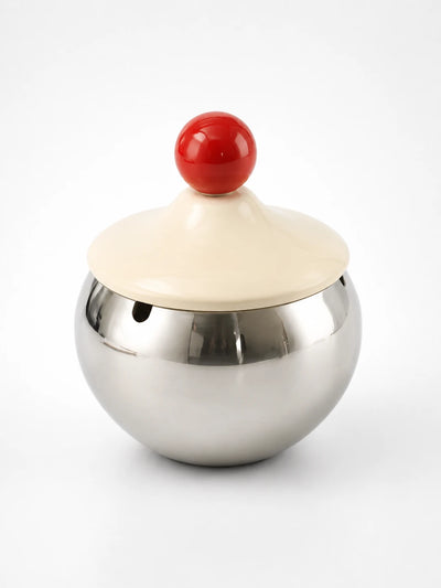 Memphis Style Stainless Steel Ashtray with Lid — Dopamine Decor Statement Piece