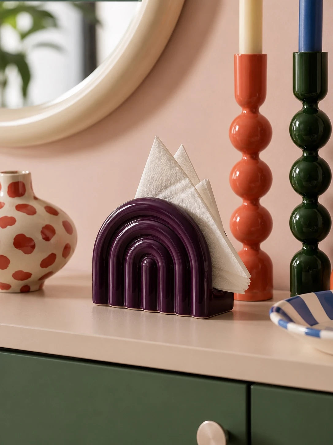 Ceramic Napkin Holder — Sculptural Arch