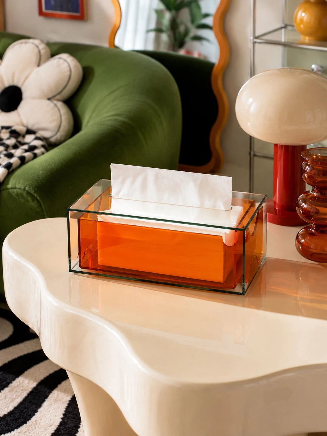 Transparent Acrylic Tissue Box — Dopamine Decor Accent