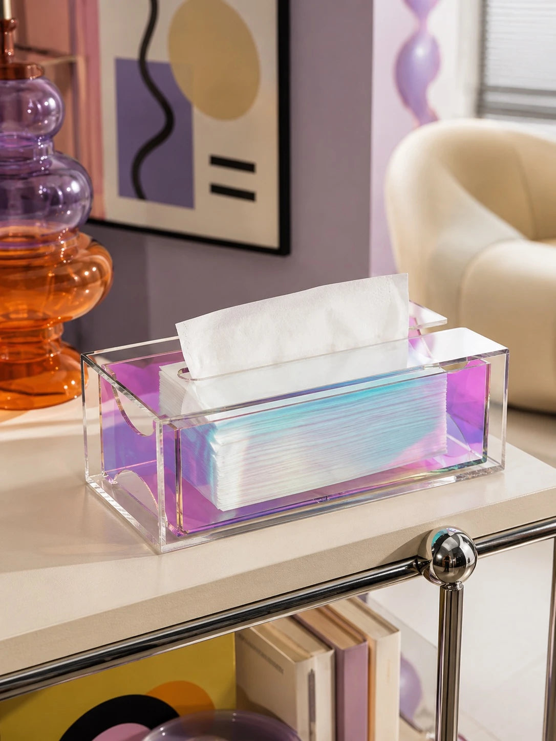 Transparent Acrylic Tissue Box — Dopamine Decor Accent