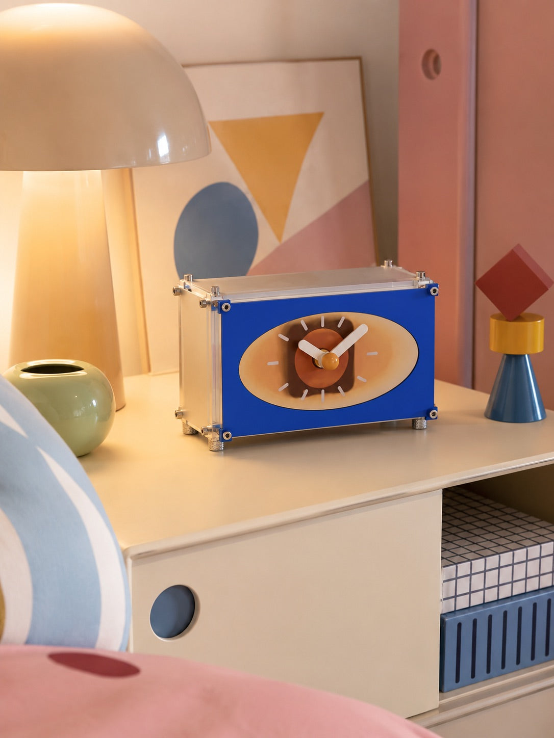 Eclectic Industrial Acrylic Desk Clock — Vibrant Color Series