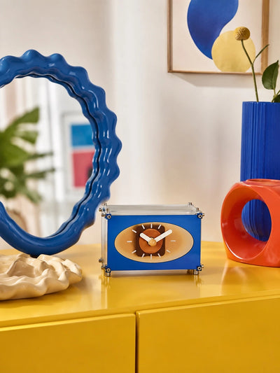 Eclectic Industrial Acrylic Desk Clock — Vibrant Color Series