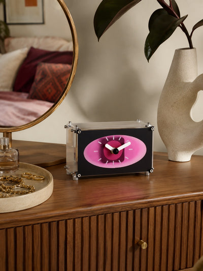 Eclectic Industrial Acrylic Desk Clock — Vibrant Color Series