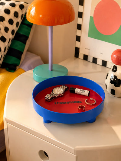 Memphis Color-Contrasting Circular Tray: The Dopamine Decor Catchall
