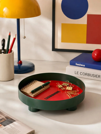 Memphis Color-Contrasting Circular Tray: The Dopamine Decor Catchall
