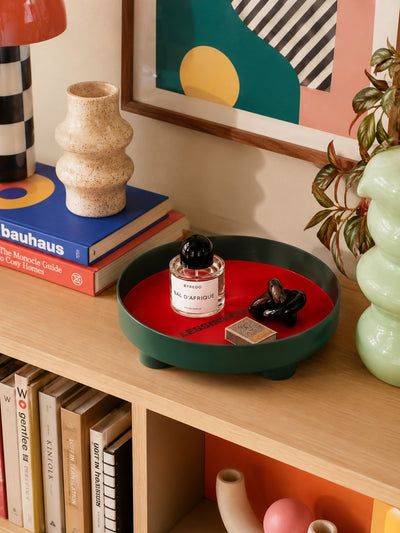 Memphis Color-Contrasting Circular Tray: The Dopamine Decor Catchall