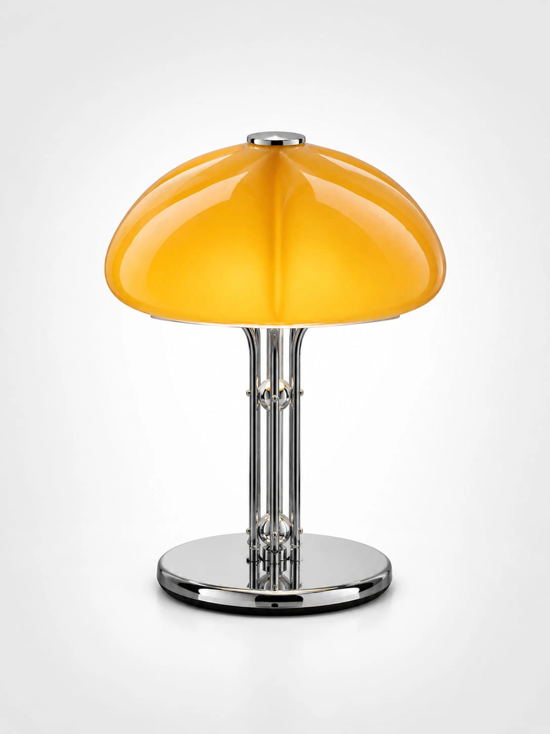 Golden Yves Mushroom Table Lamp: Dimmable Vintage Glass