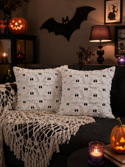 3D Ghost Embroidered Throw Pillow Cover