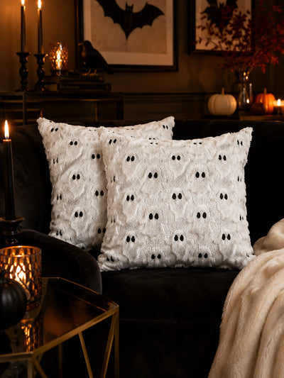 3D Ghost Embroidered Throw Pillow Cover