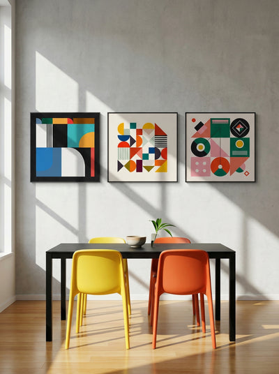Geometric Abstract Canvas Mural – Unframed Modern Wall Art