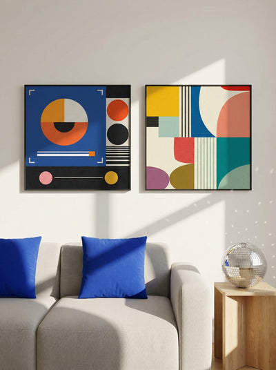 Geometric Abstract Canvas Mural – Unframed Modern Wall Art