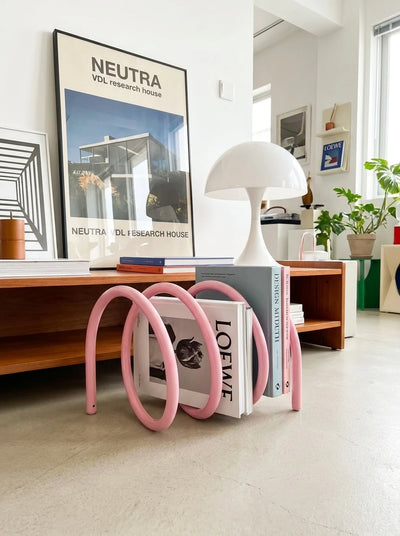 Curved Metal Desktop Bookshelf