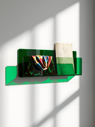 Acrylic Floating Wall Shelf – Translucent Tinted Display Rack