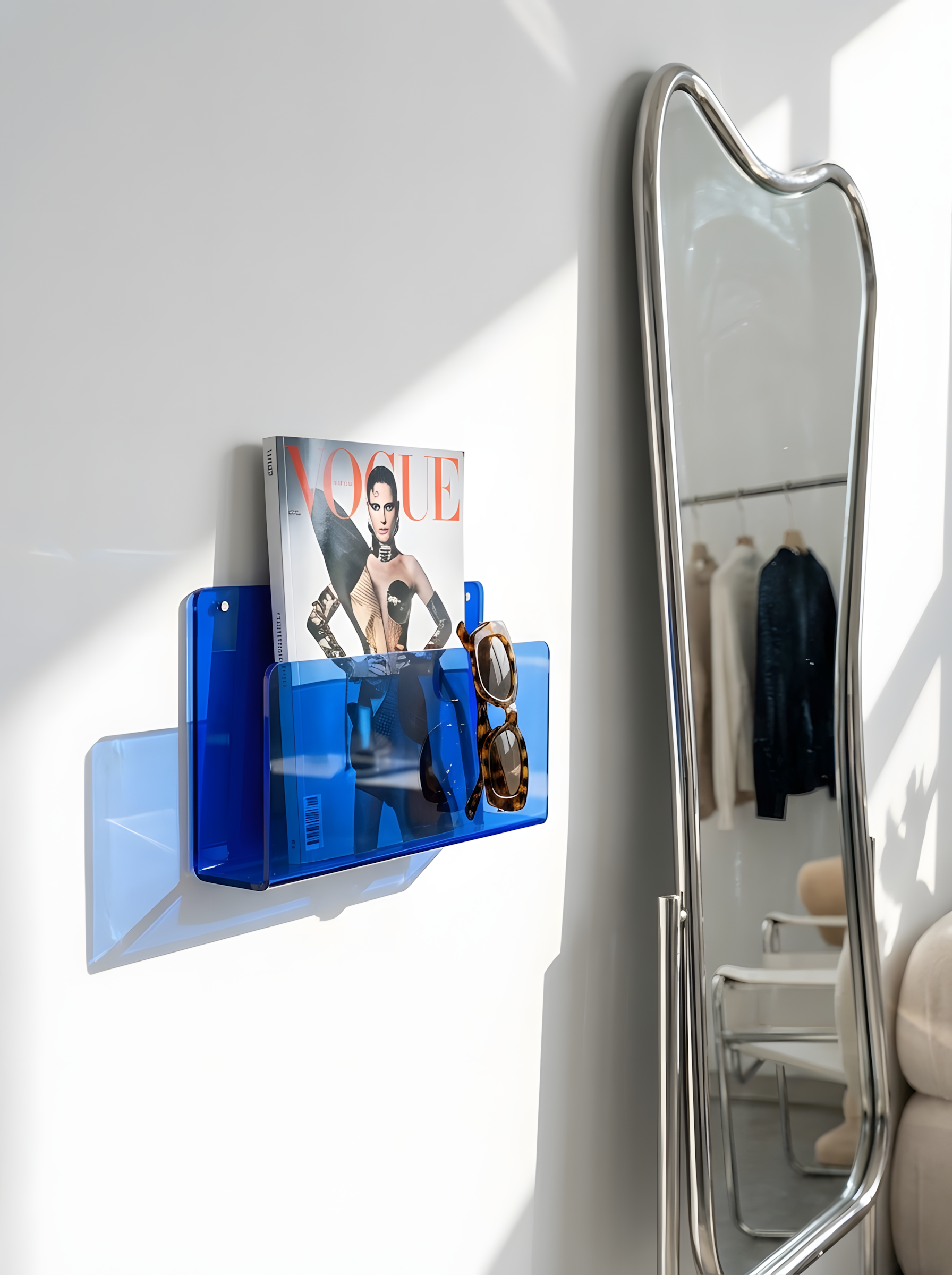 Acrylic Floating Wall Shelf – Translucent Tinted Display Rack