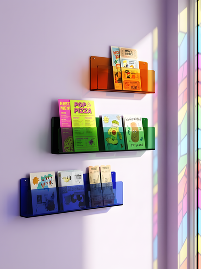 Acrylic Floating Wall Shelf – Translucent Tinted Display Rack