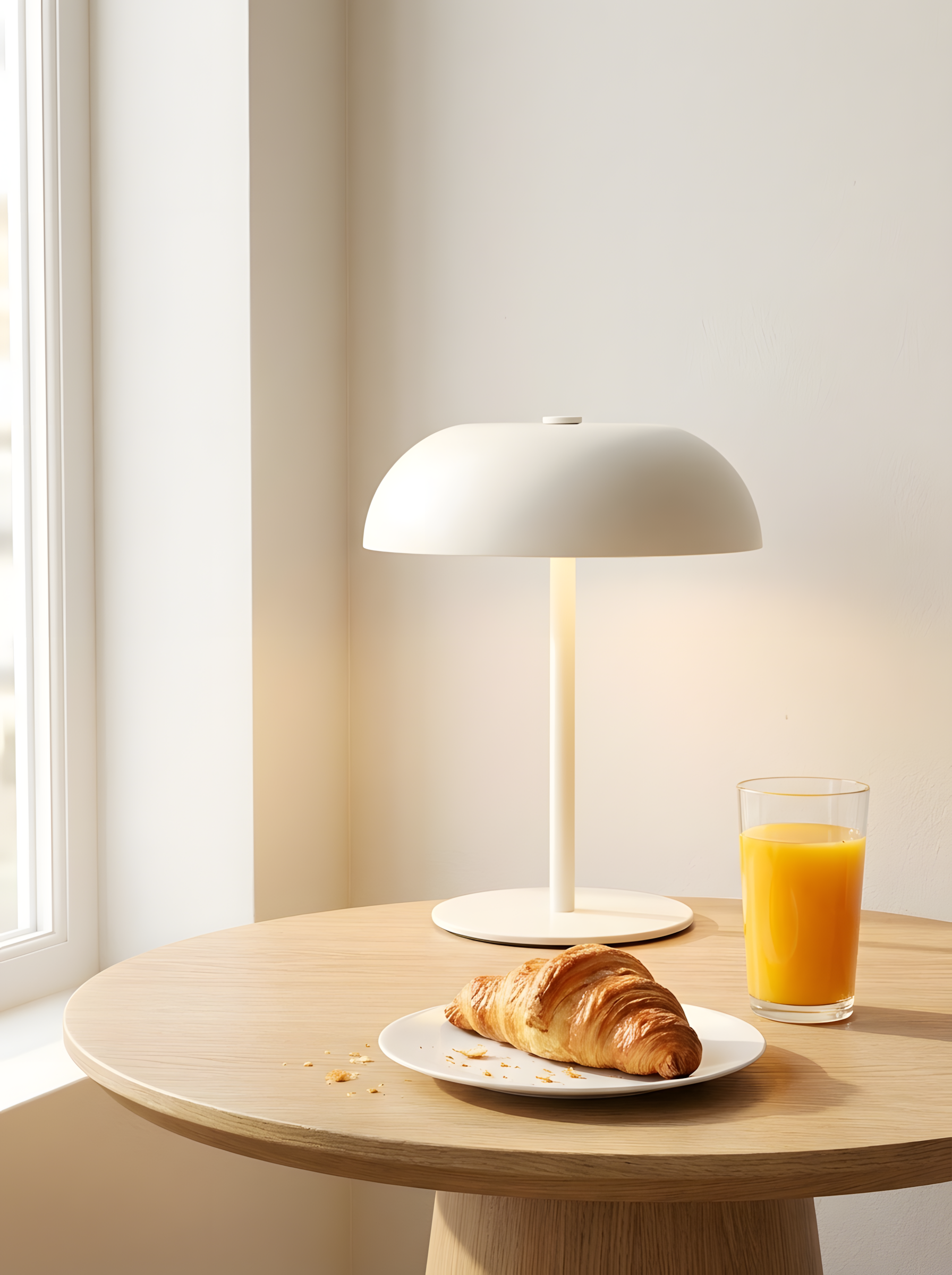 Cordless Mushroom Table Lamp – Dimmable Metal Ambient Light