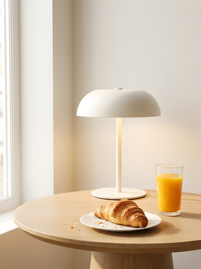Cordless Mushroom Table Lamp – Dimmable Metal Ambient Light