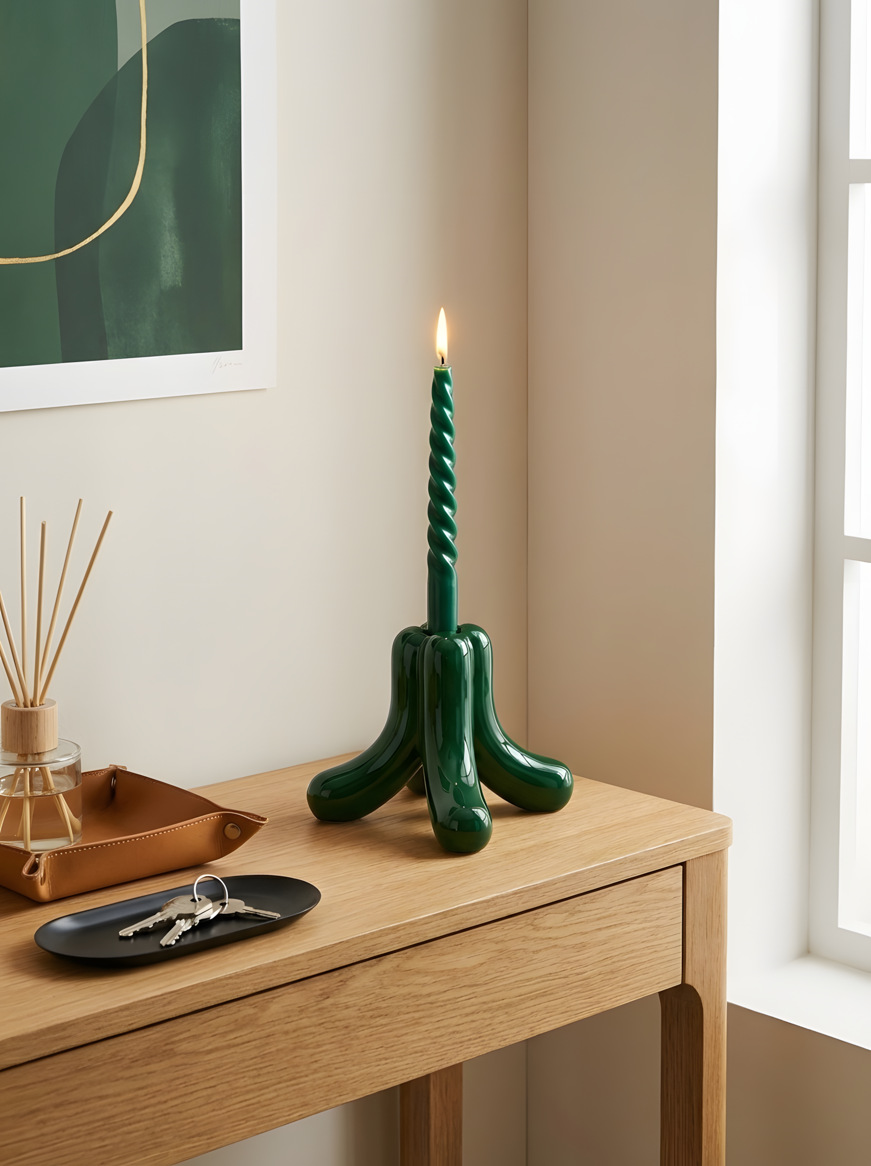 Sculptural Ceramic Candle Holder – Playful Modern Decor