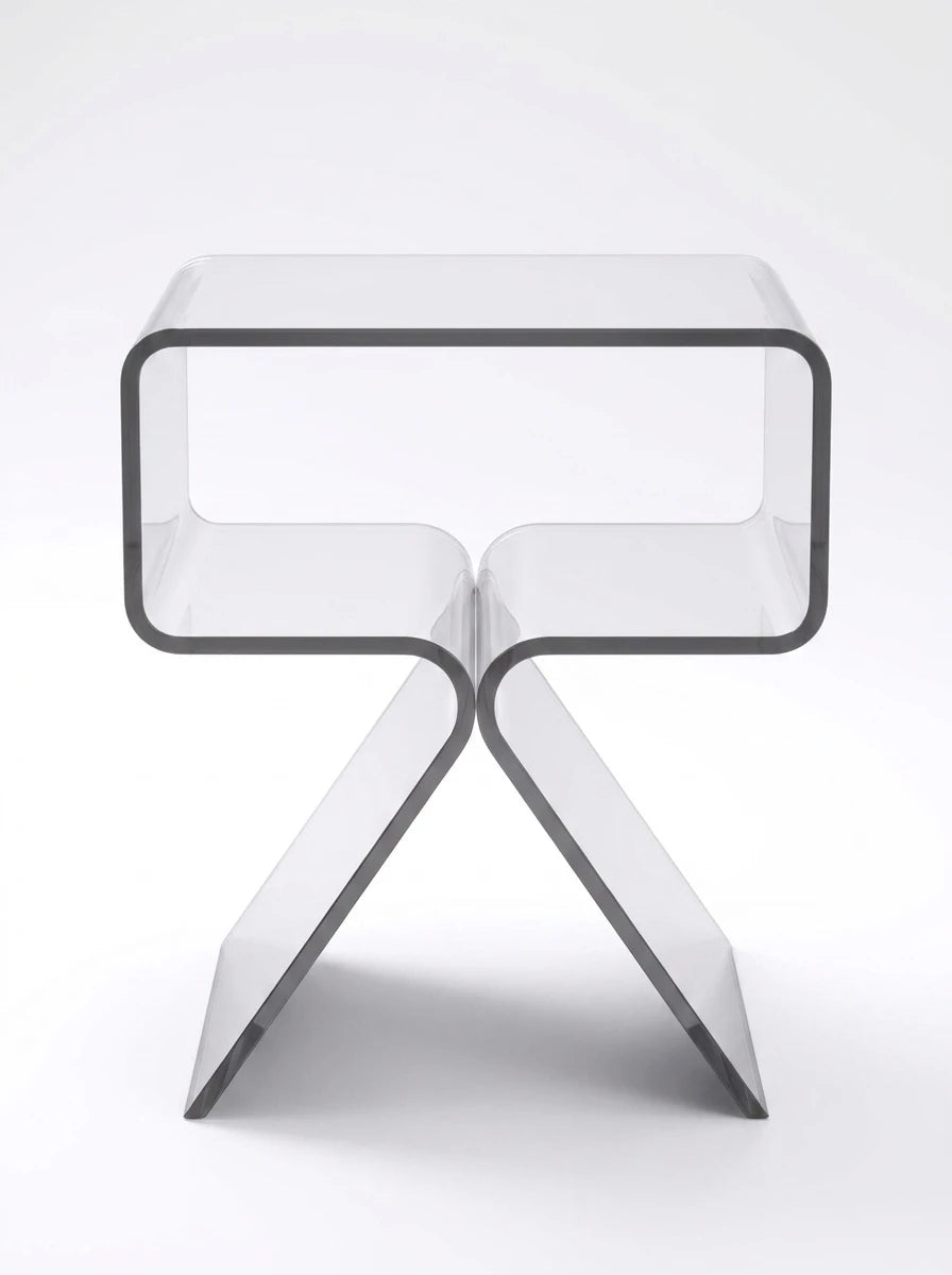 Translucent Acrylic Bedside Table: Floating Minimalist Nightstand