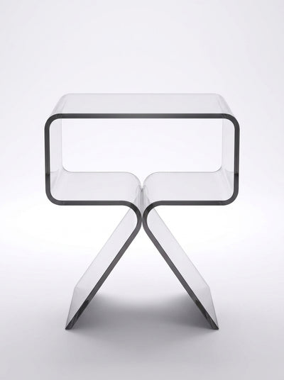 Acrylic Bedside Table – Seamless Translucent Storage Cubby
