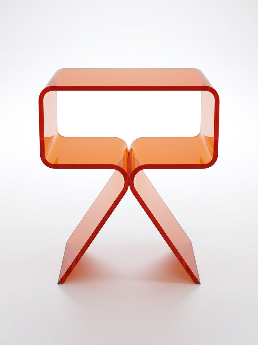 Acrylic Bedside Table – Seamless Translucent Storage Cubby