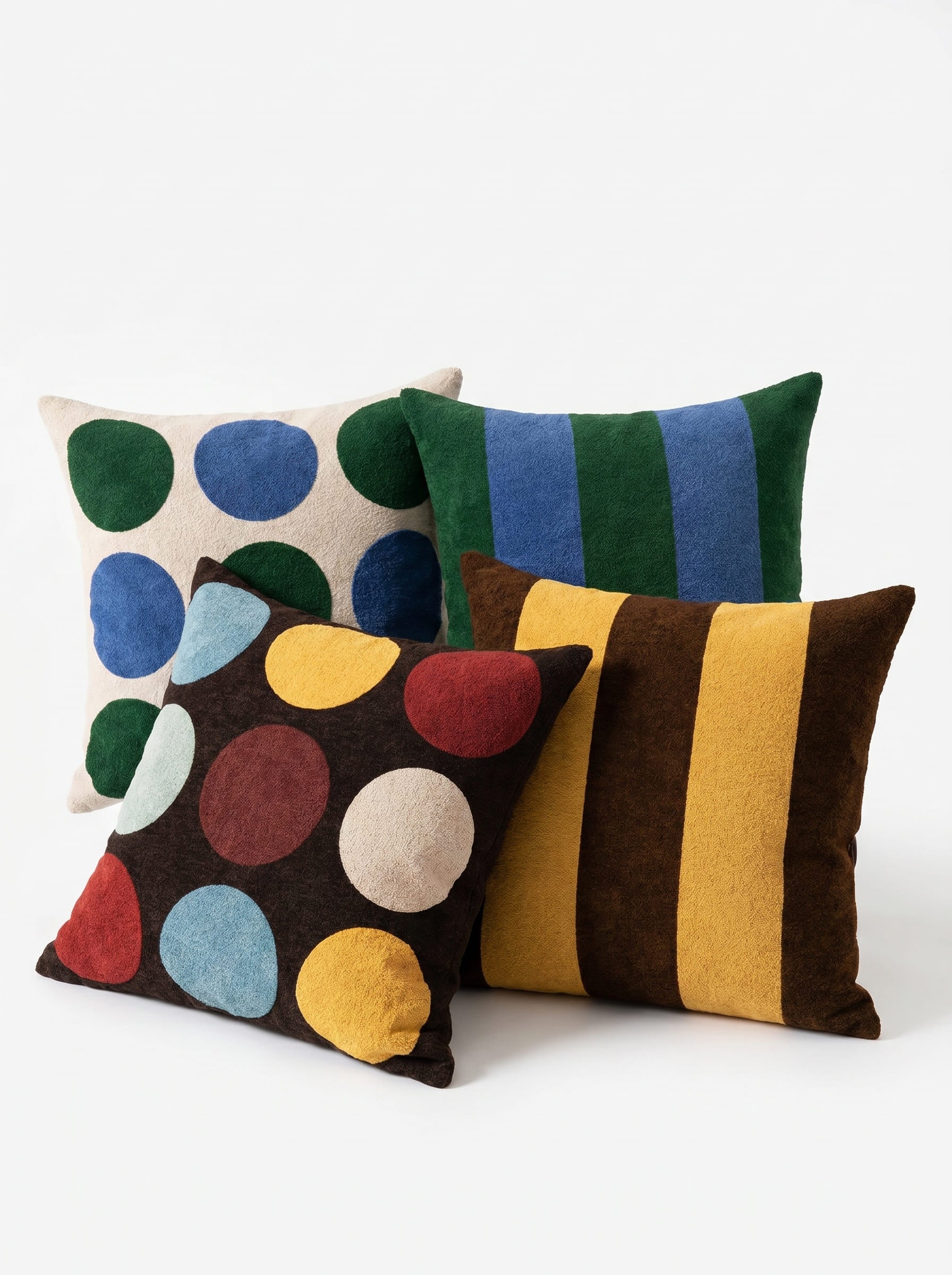 French Green Bauhaus-Style Sofa Pillow – Moran Velvet Decorative Cushion
